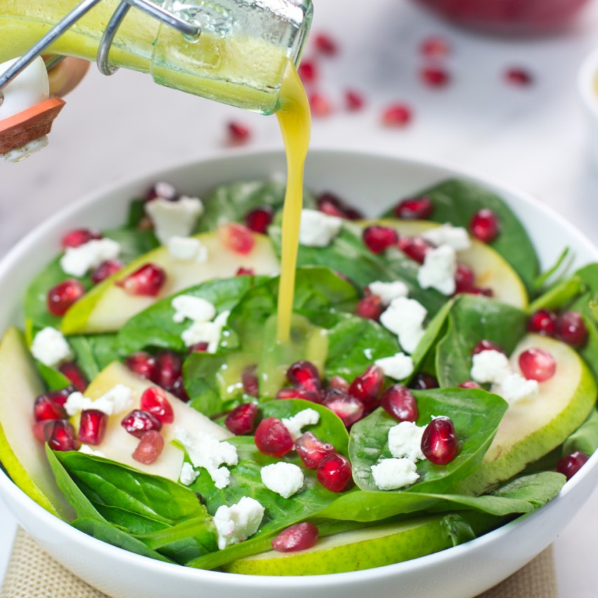 pomegranate salad dressing Orange with a Orange Vinaigrette Thanksgiving Salad with Homemade Pomegranate