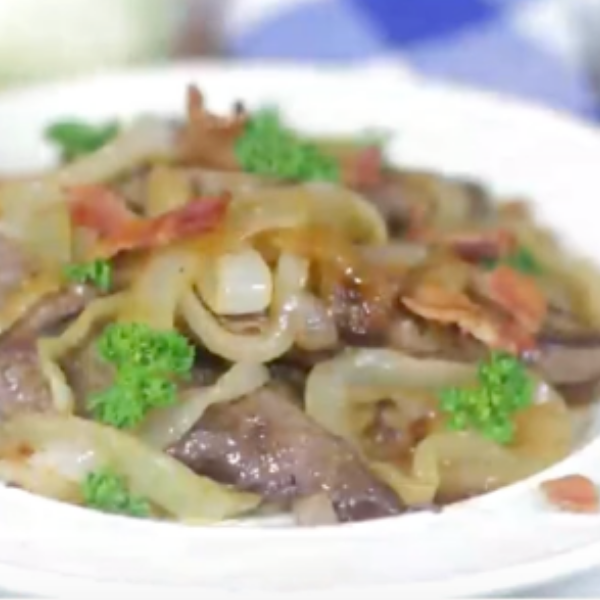 Beef Liver with Bacon and Caramelized Onions-image